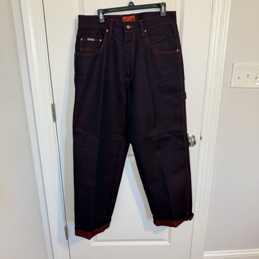 Vintage Clench Jeans Men's Size 34x32 Y2K Carpenter Red‎ Purple Carpenter Grunge